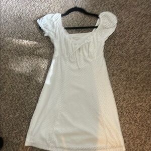 Aeropostale White Ruched Mini Sundress